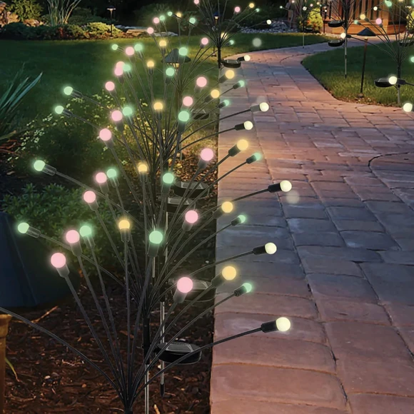 2-Pack of Flexible 8-Bulb Branch Solar Colorful Outdoor Lights (Total 16 Bulbs)