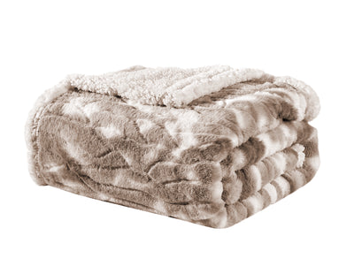 Alaska Faux Fur Sherpa Blanket Queen Size