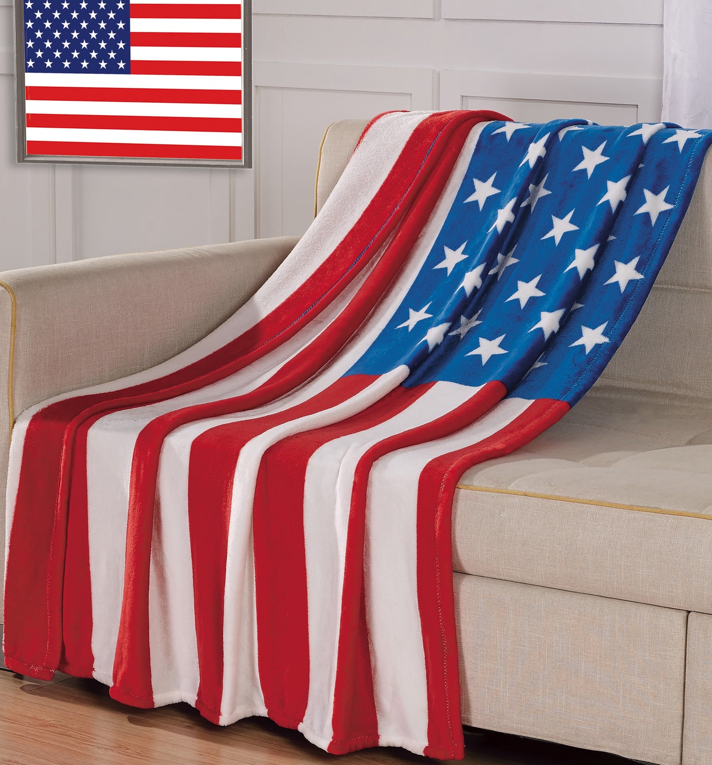 American USA Flag Oversized 50x70" Throw Blanket