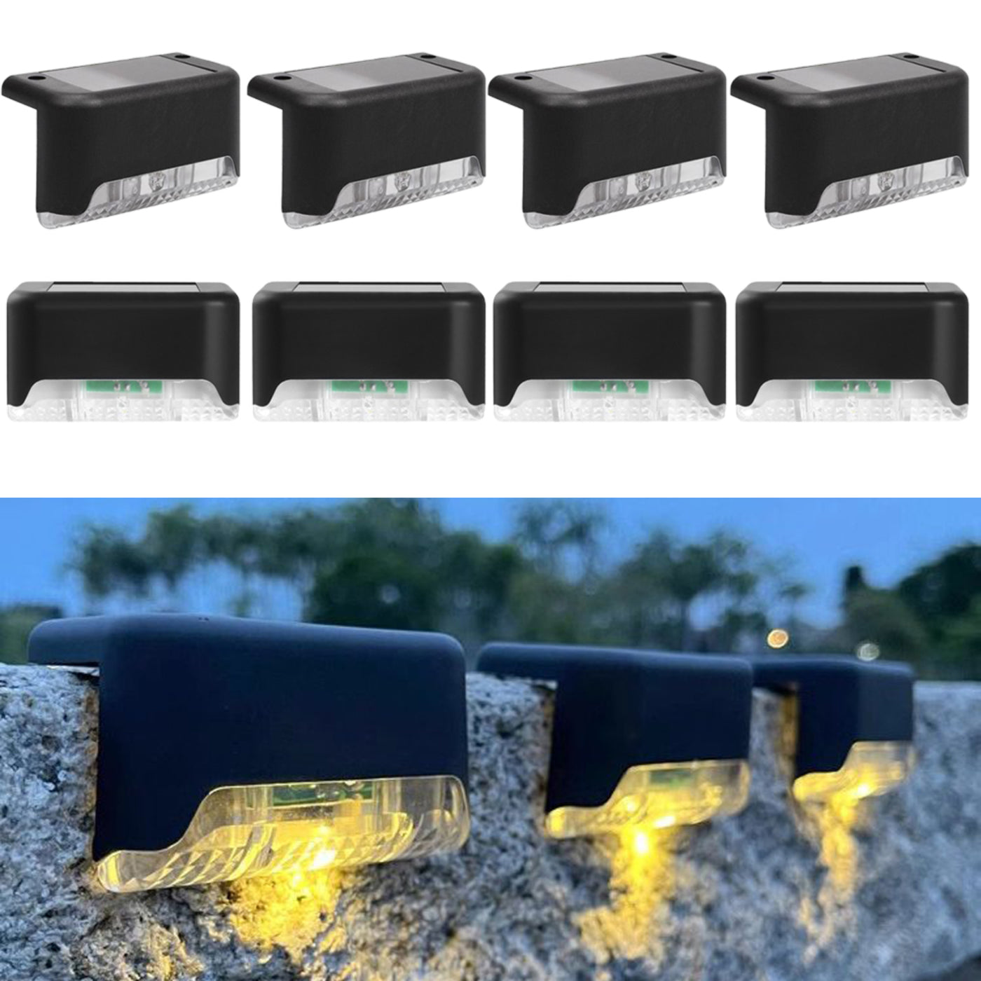 8-Pack Solar LED Deck & Step Lights