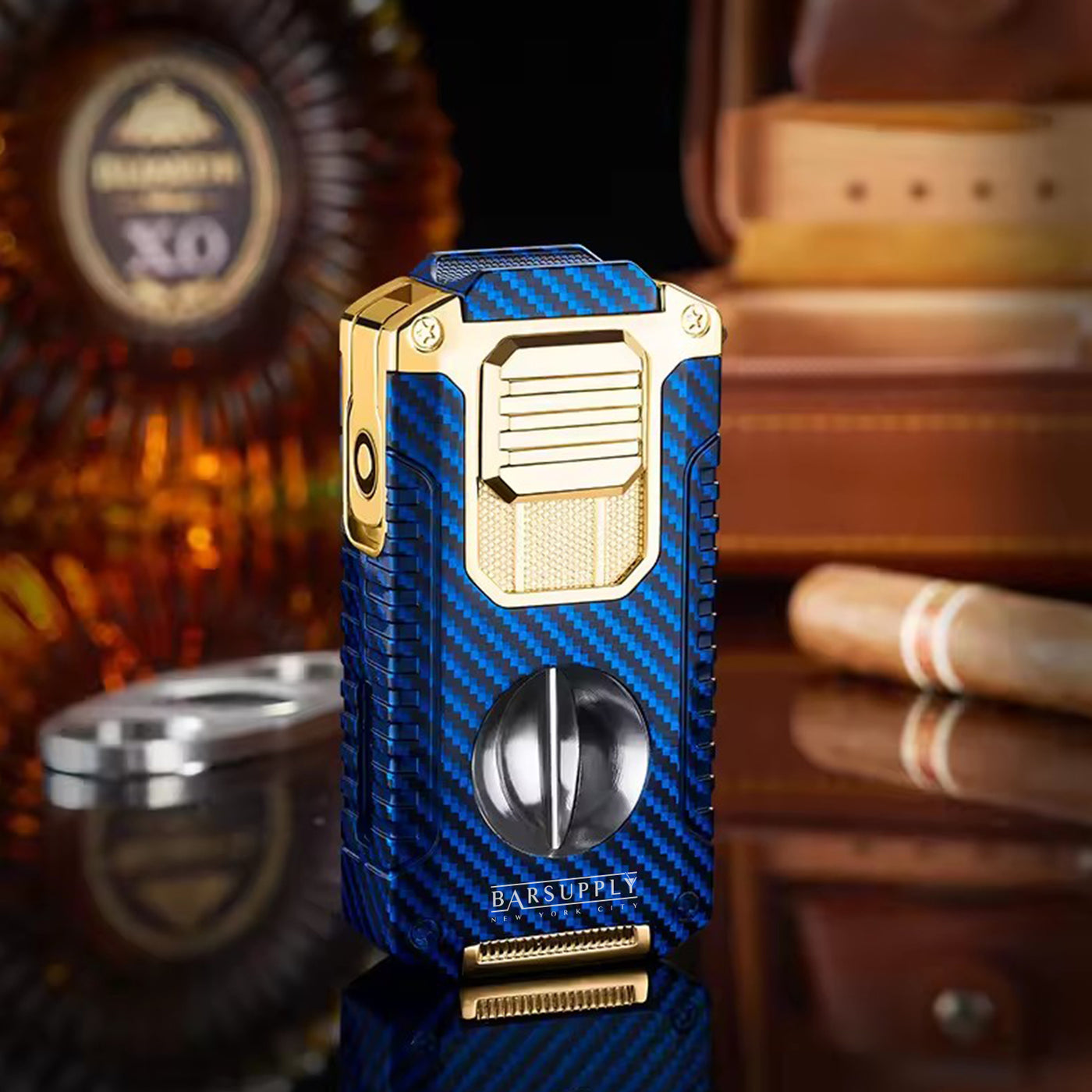 5-in-1 Windproof Metal Lighter with Cigar Cutter & Punch – Premium Mul ...