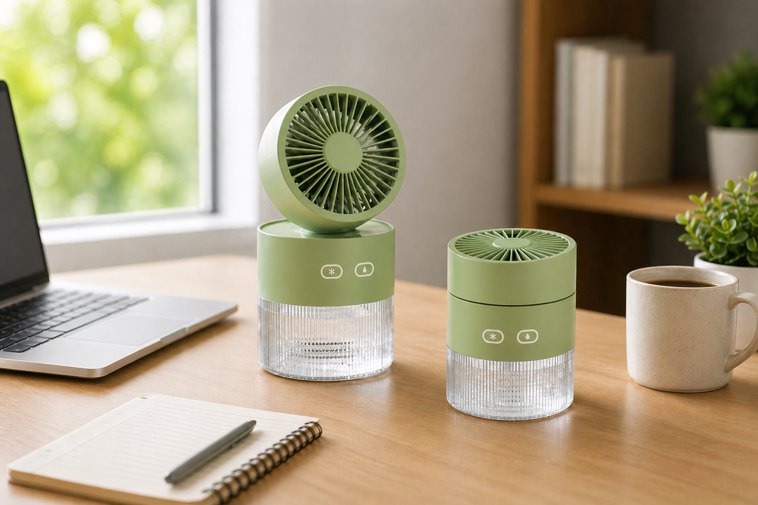 Mist Cooling Fan Compact Desktop Fan with Water Mist Feature