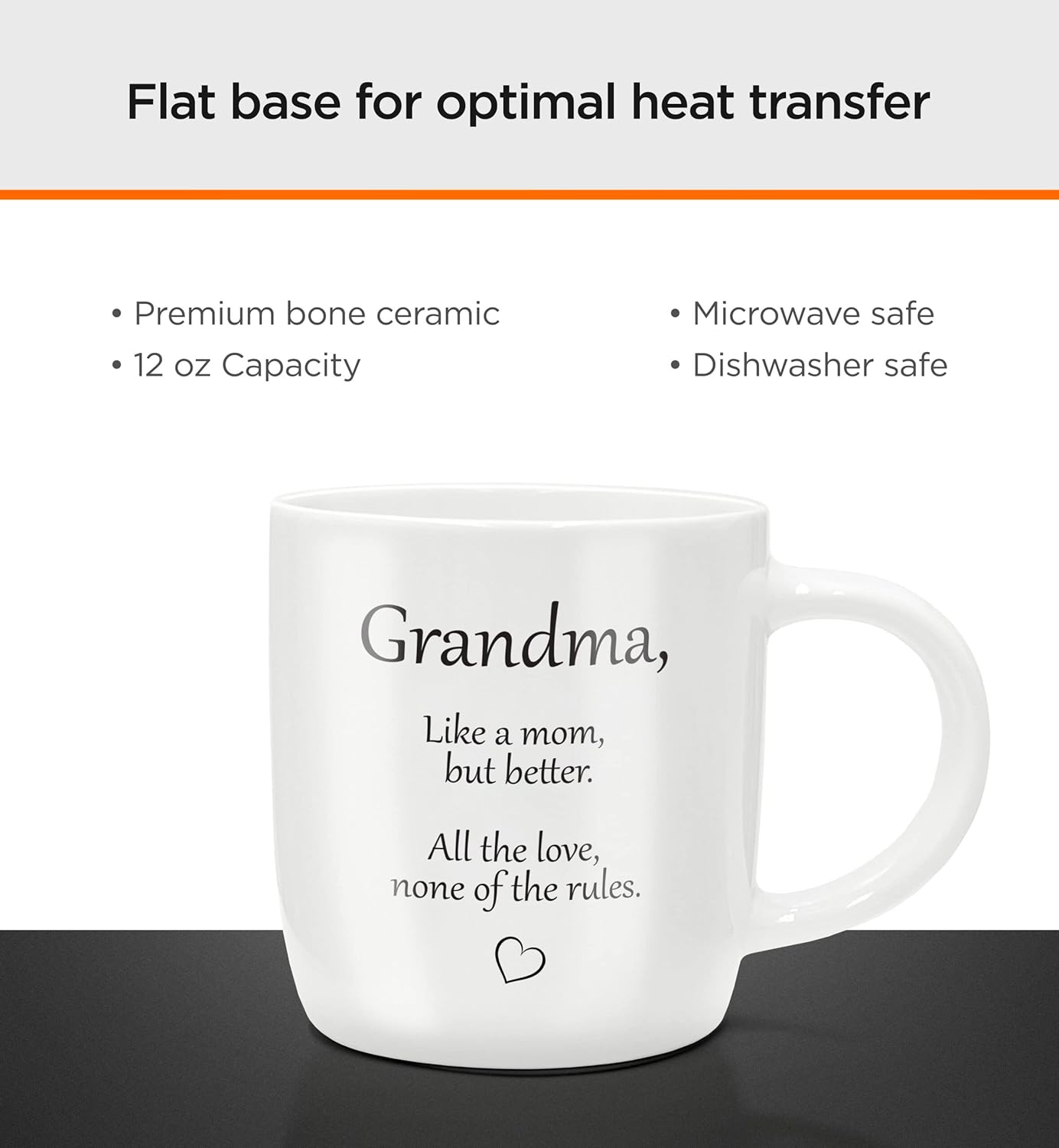 SoHo Funny Gift for Grandma, Coffee Mug with Warmer, Electric Heated Cup for Coffee Lover Gifts for Birthday/Christmas, 12oz (Gift Boxed)