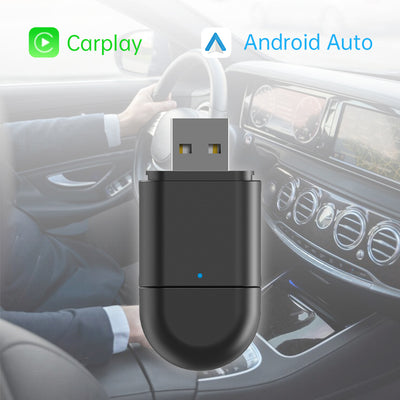2-in-1 Wireless CarPlay & Android Auto Adapter | USB & Type-C Plug | 5.8GHz Wi-Fi