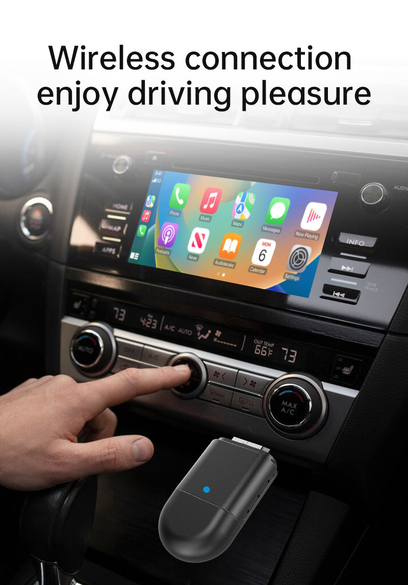 2-in-1 Wireless CarPlay & Android Auto Adapter | USB & Type-C Plug | 5.8GHz Wi-Fi
