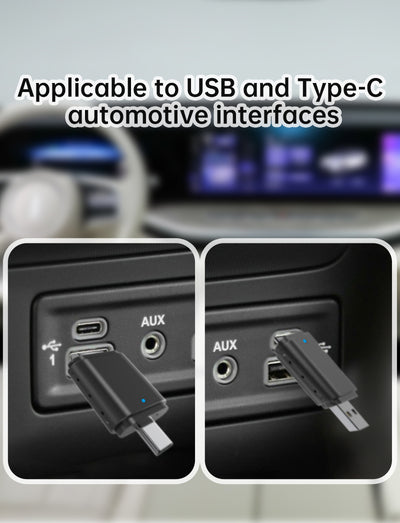 2-in-1 Wireless CarPlay & Android Auto Adapter | USB & Type-C Plug | 5.8GHz Wi-Fi
