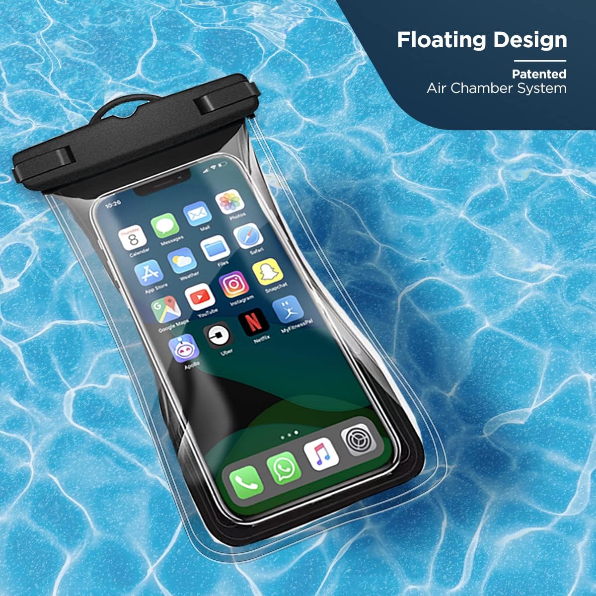 2-Pack Floatable Water Proof iPhone Phone Pouch (Patented Air Chamber) Floating Waterproof Dry Bag - Summer Accessories for Beach, Boating (fits iPhone 13, 14 Pro Max and Samsung s22, s23 Ultra)