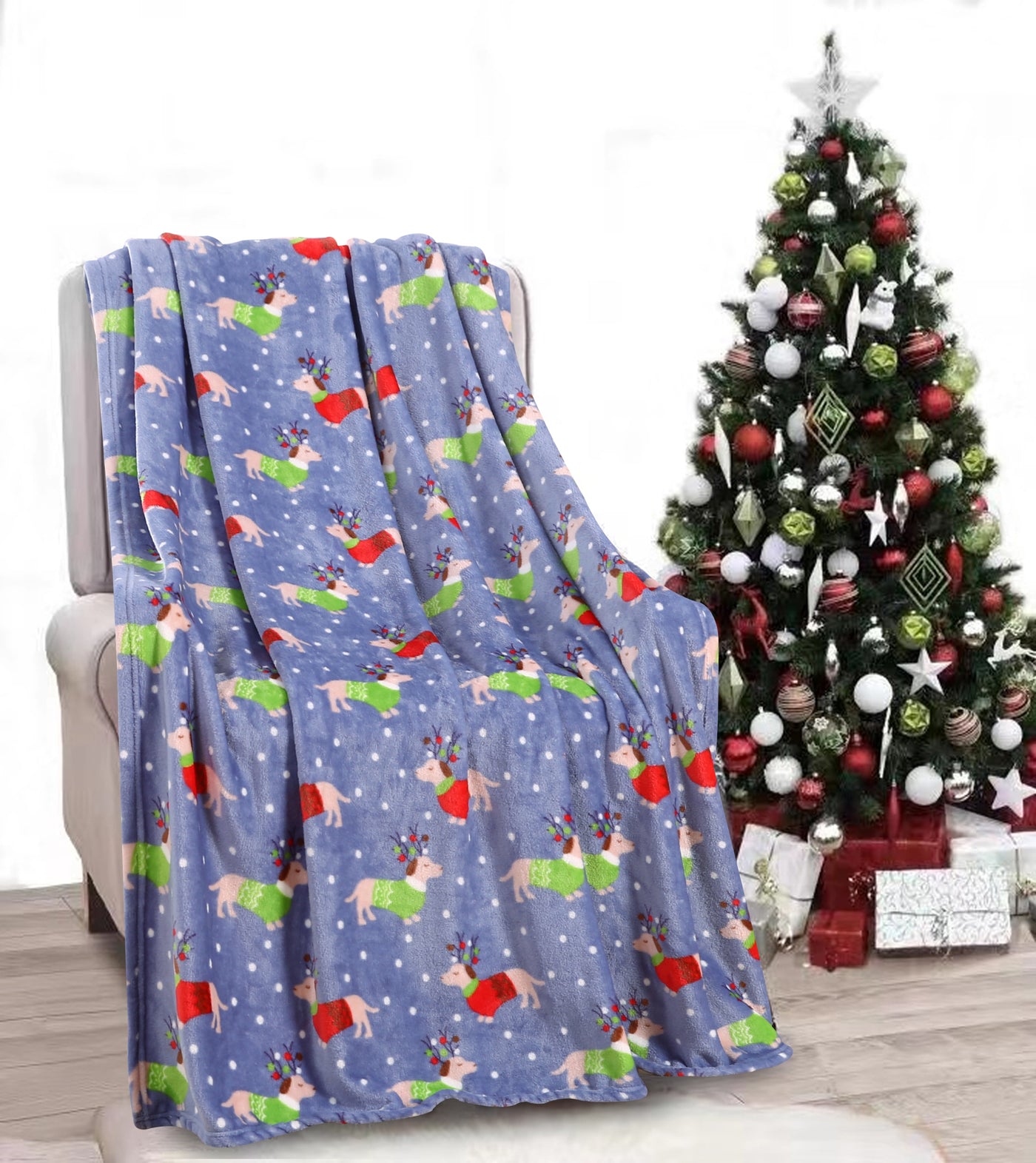 Cozy Festive Holiday Throw Blanket 50" x 60"