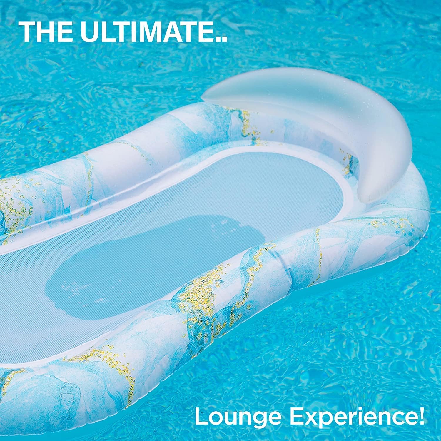 Pool Floaties Adult Size, Heavy Duty Raft Water Lounger Recliner Infla ...