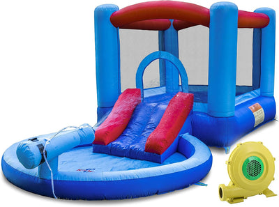 Kangaroo Kastle Inflatable Water Slide and Bounce House with Blower and Water Gun/Splash Pool for Kids