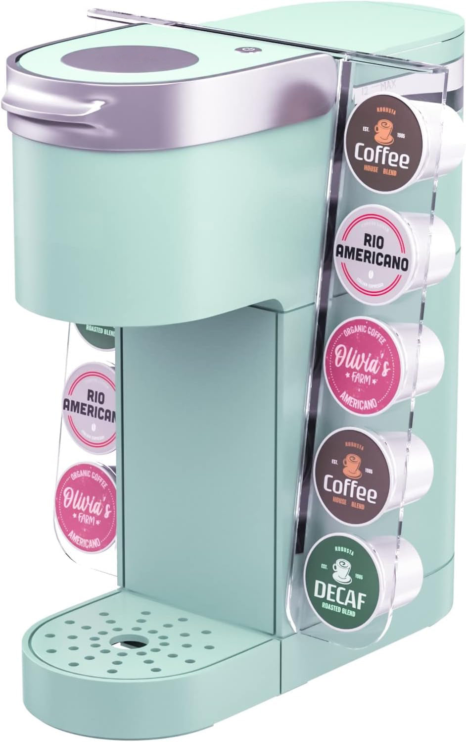 Gevoli K Cup Organizer for Single Serve K-Mini and K Mini PLUS Coffee Makers - Space Saving Modern Acrylic Kcup Pod Holder (10 Pod Capacity)