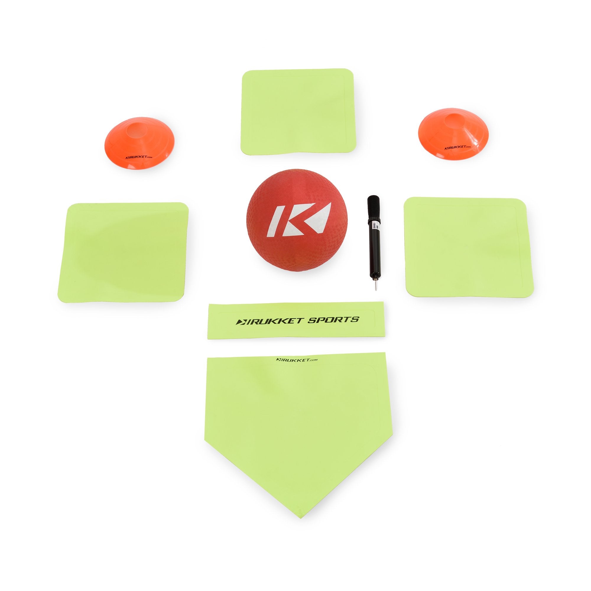 Rukket Sports Portable Travel Backyard Kickball Set with One Kickball ...