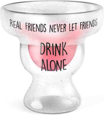 SoHo Margarita Glass Best Friend Gift for Women, 12oz Insulated Double Walled Frozen Drinking Stemless Cup (Keeps Drink Iced Cold) (Gift Boxed)