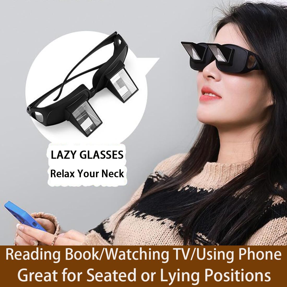Lazy Glasses - Myopia Relief for Bed Reading & TV Viewing