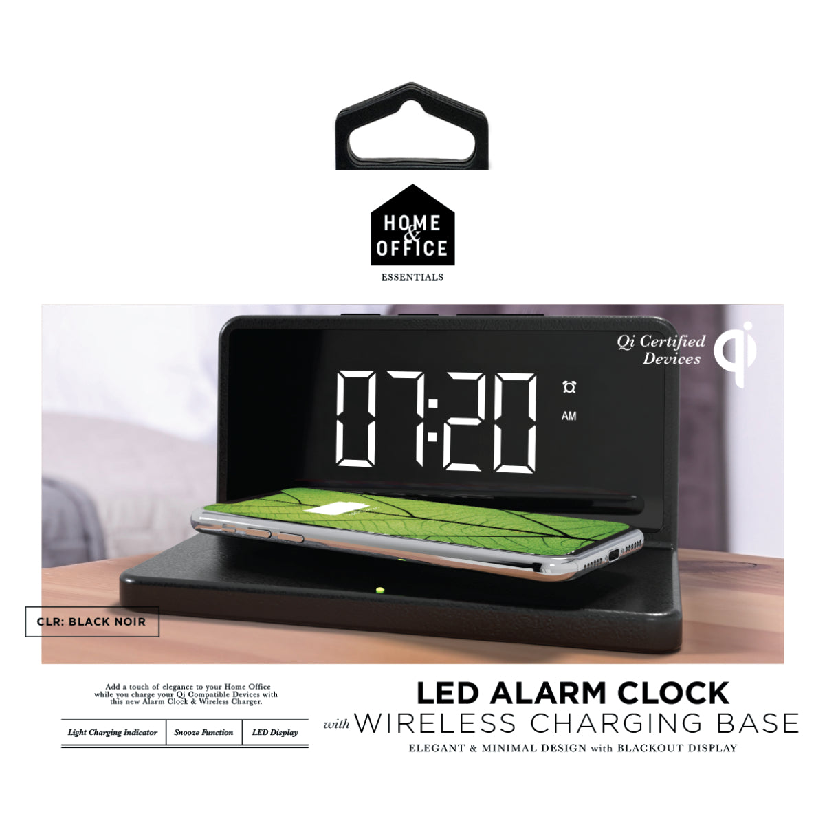 LED Alarm Clock with wireless Charging