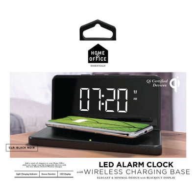 LED Alarm Clock with wireless Charging