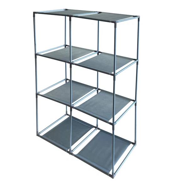 Source 4 Storage Rack Easy Assemble 4-Tier Lightweight Storage Rack with 6 Storage Cubes ...