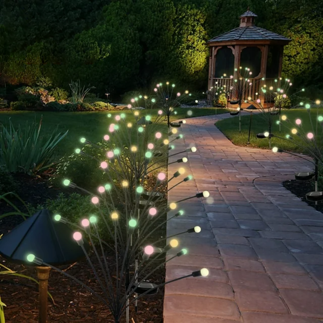 Flexible Solar-Powered Colorful LED Light Branches – 2 Pack (16 Bulbs Total)