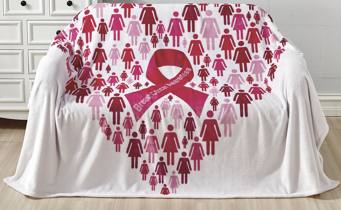 Breast Cancer Awareness Throw 50" x 70"