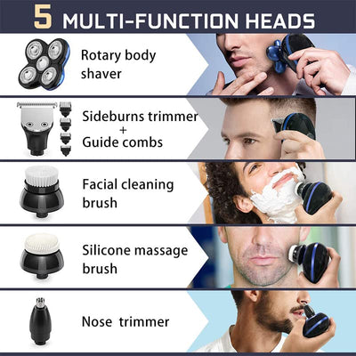 VUKO Electric Men's Shaver - 100% Washable with Dual Precision Heads & Free Float System