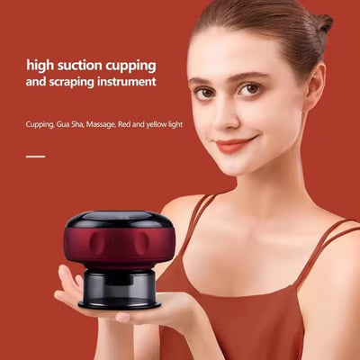 Cupping Massage Device – 6 Suction Modes, Red Light Therapy, 1200mAh, Rechargeable