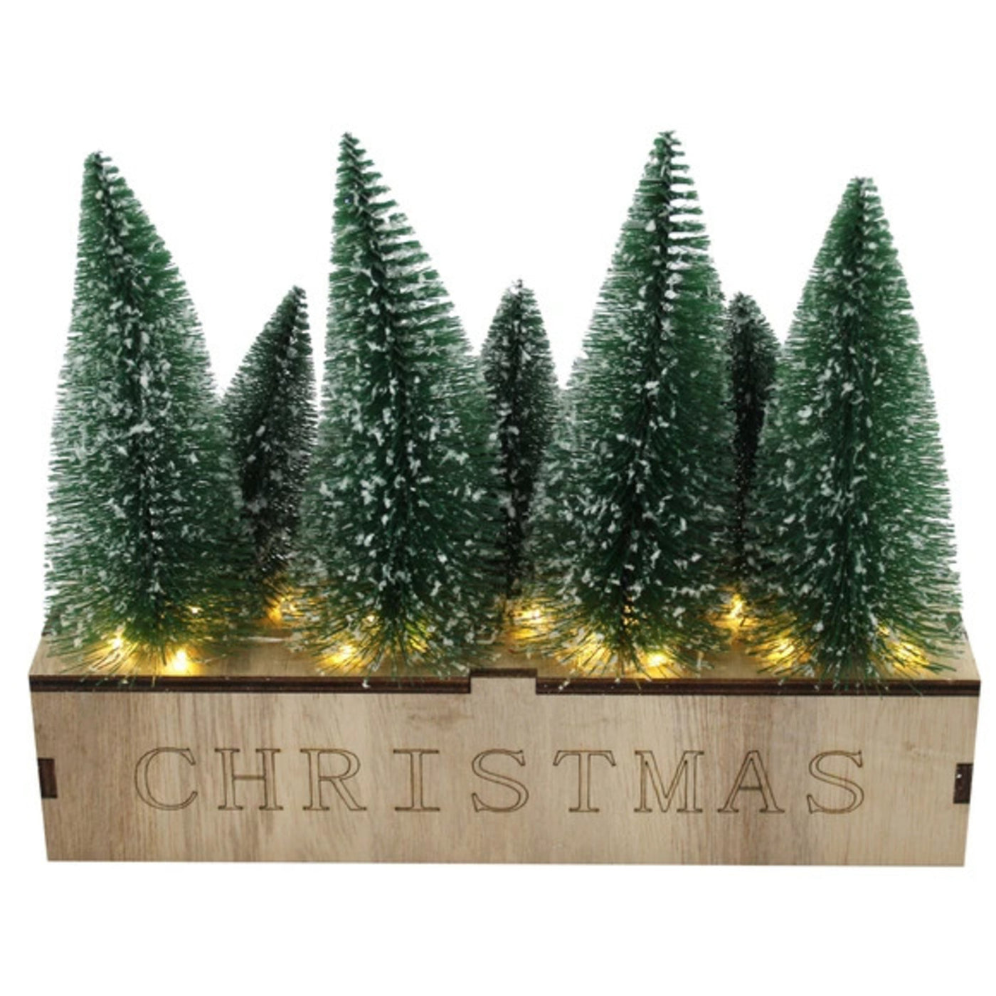 Bottle Brush Light Up Christmas Trees (9.75" x 2.20" x 8")