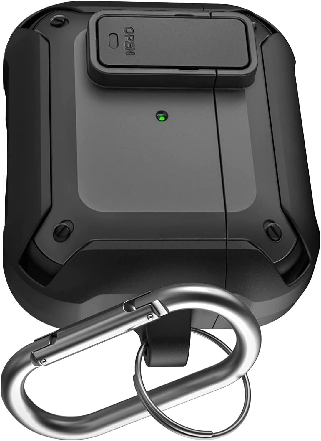 X-Armor for Airpods Pro 1st Generation Case with Locking Lid | Protective Carrying Pod with Carabiner Keychain (Airpods Pro Gen 1)