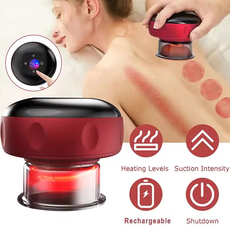 Cupping Massage Device – 6 Suction Modes, Red Light Therapy, 1200mAh, Rechargeable