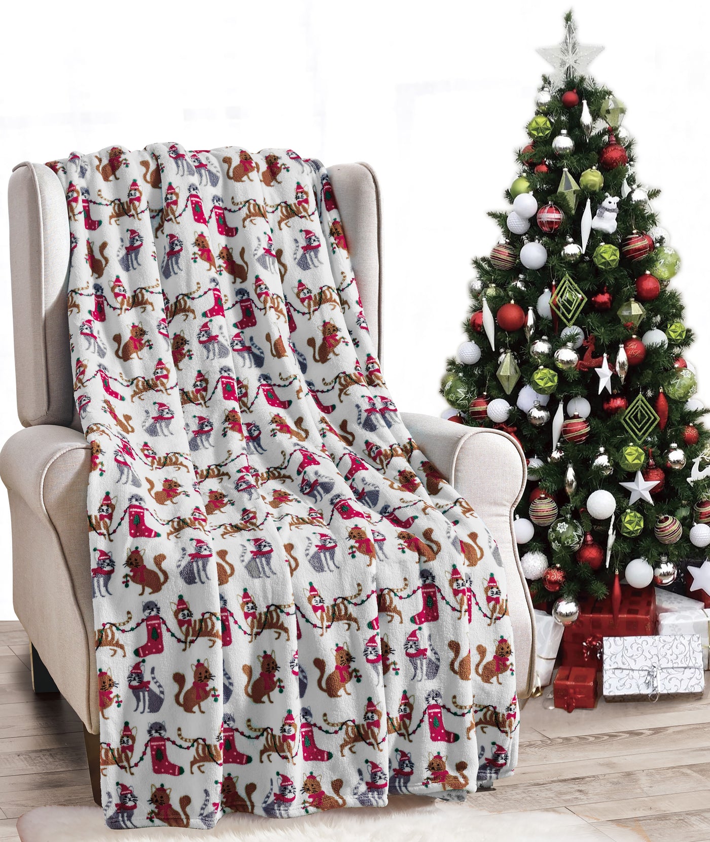 Cozy Festive Holiday Throw Blanket 50" x 60"