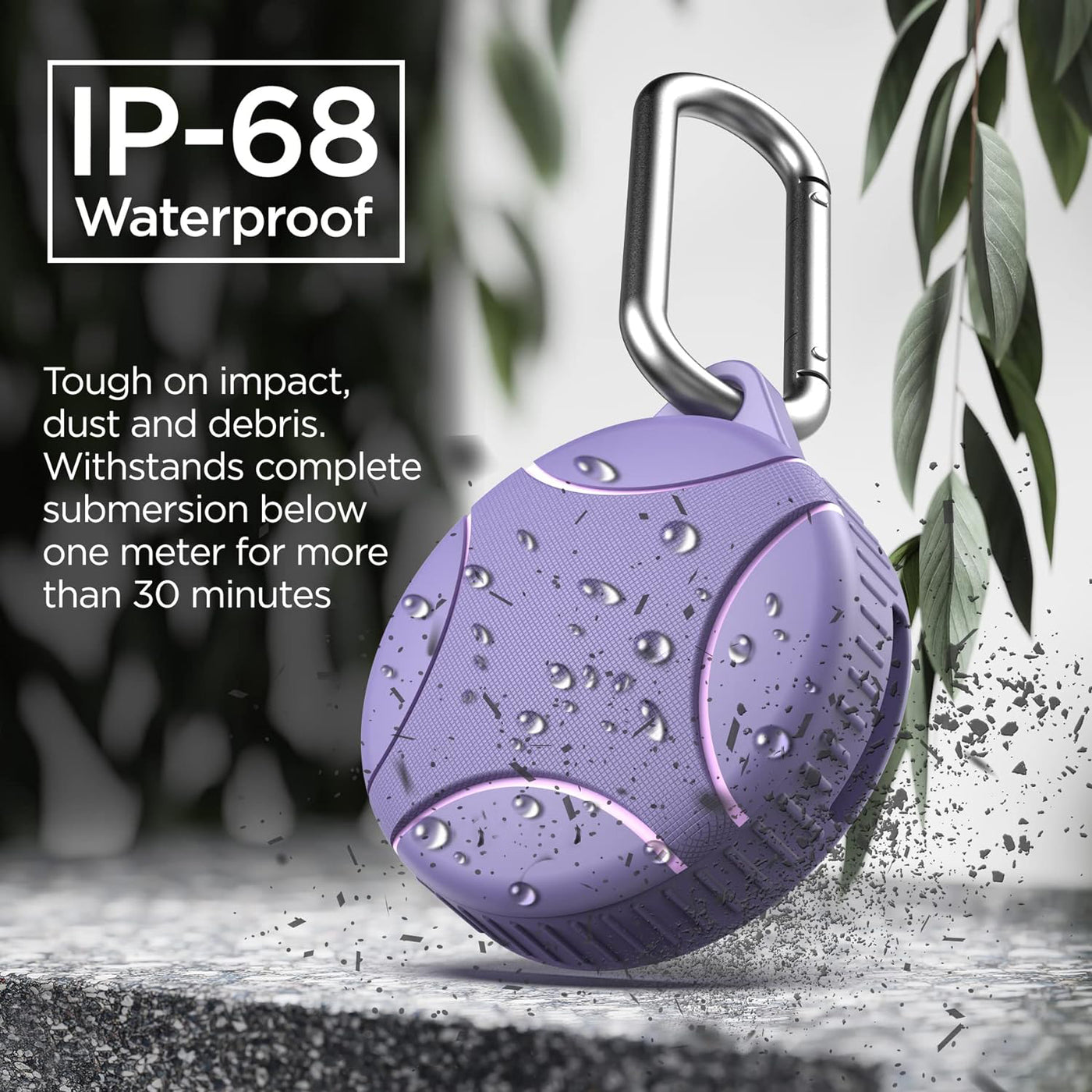 Waterproof Airtag Case Compatible with Apple Airtag Keychain Holder (Purple)