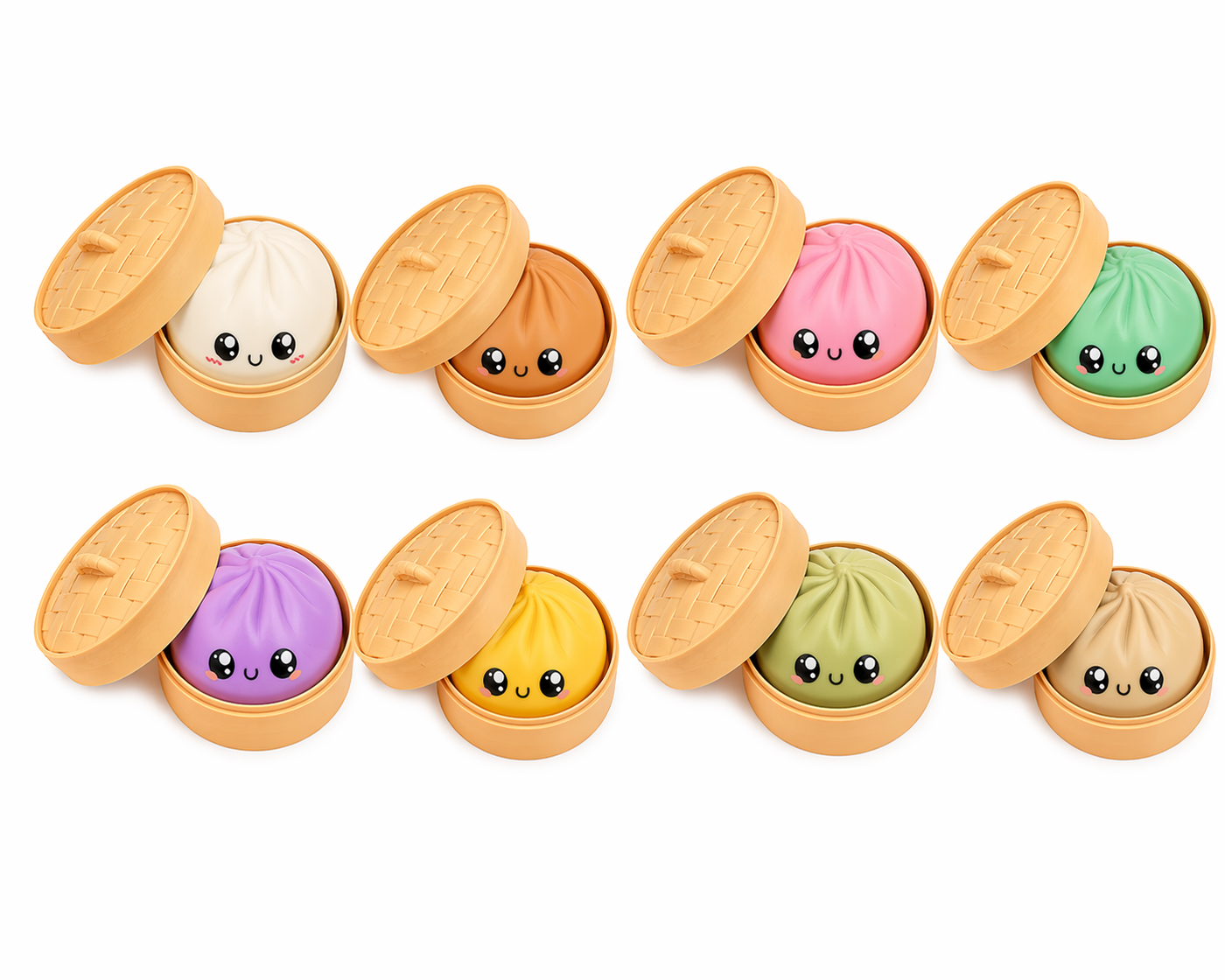 Squishy Dumpling Toys Mystery 2-Pack – Stress Relief Squeeze with Bamb ...