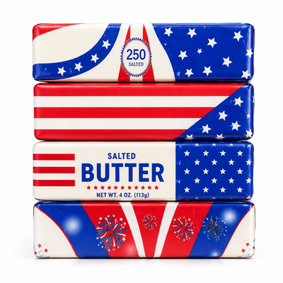 USA Butter Squishy Toy 2-Pack – Patriotic America 250 Fidget Squeeze Toy | July 4th Mystery Color Stress Ball Set