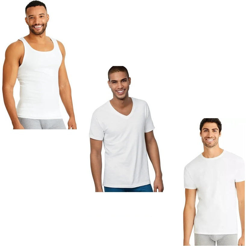 6-Pack Hanes Men's ComfortSoft 100% Cotton Tagless Undershirt- Tank, V ...