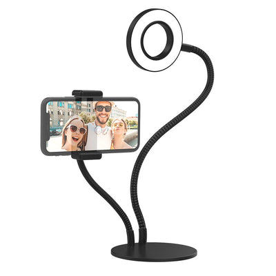 Dual Arm Selfie Stand w/LED Ring Light