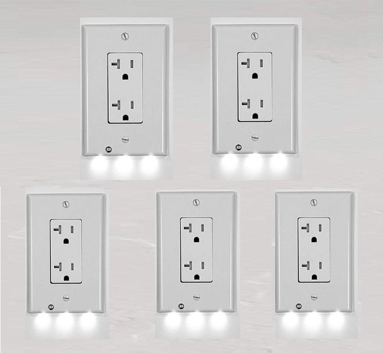 Outlet Cover with Built-In LED Night Light - 2 Styles