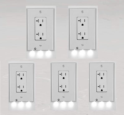 Outlet Cover with Built-In LED Night Light - 2 Styles