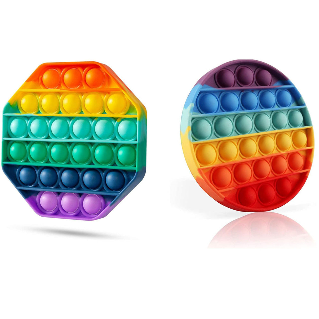 2-Pack Rainbow Bubble Popper Anti-Stress Fidget Toy