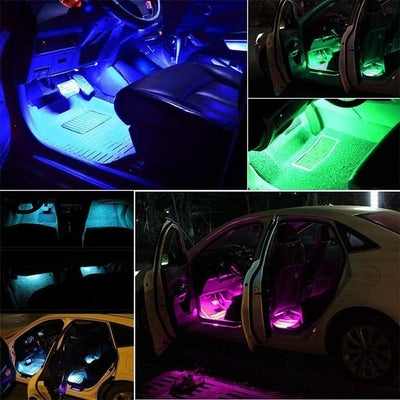 Car Interior RGB Lights 4-Pack w/ Remote
