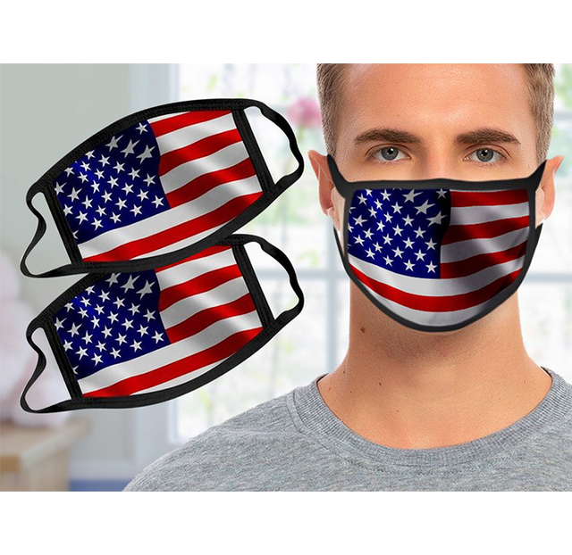 4-Pack Washable/Reusable USA Flag Mask