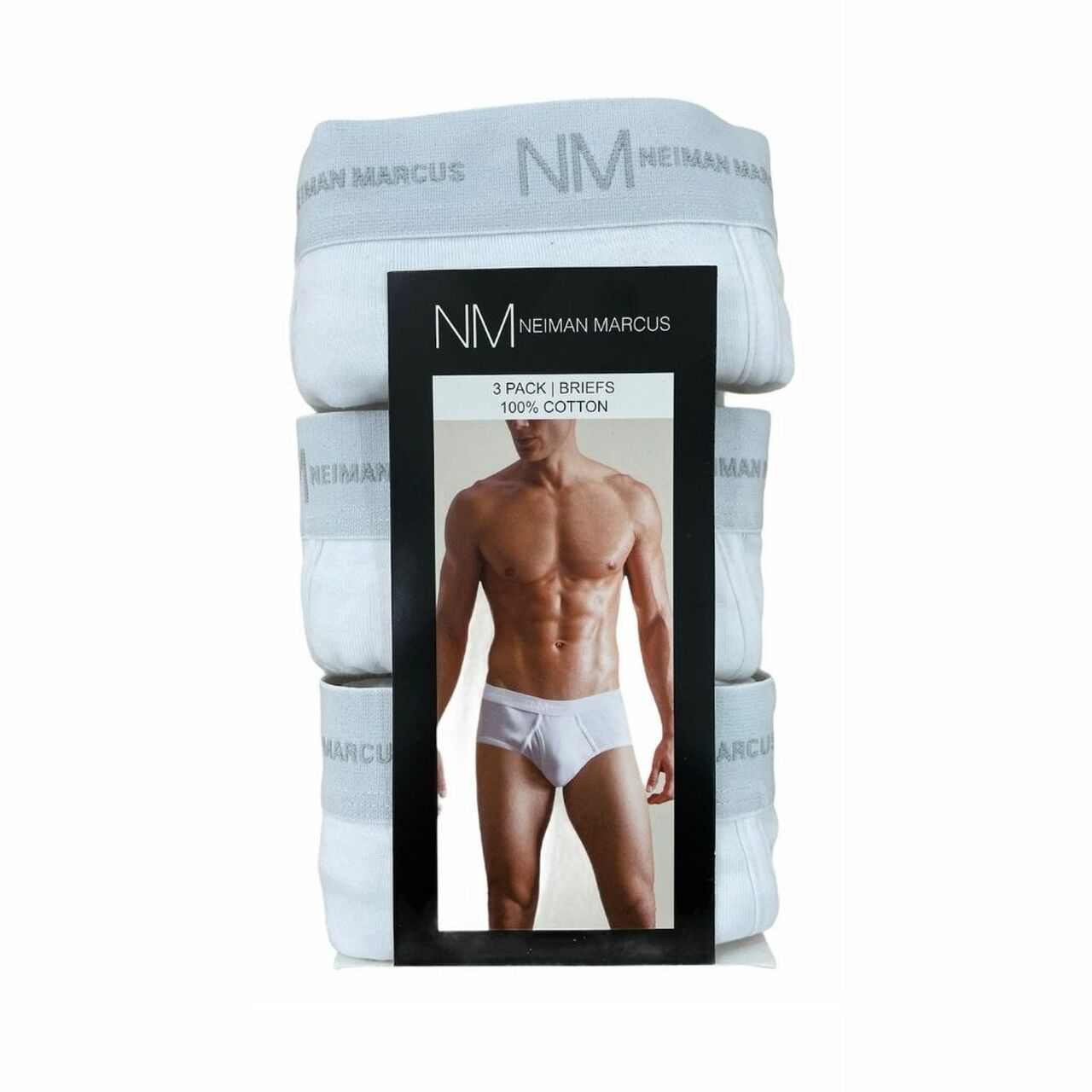 3-Pack Neiman Marcus Tagless 100% Cotton Men's Briefs Underwear