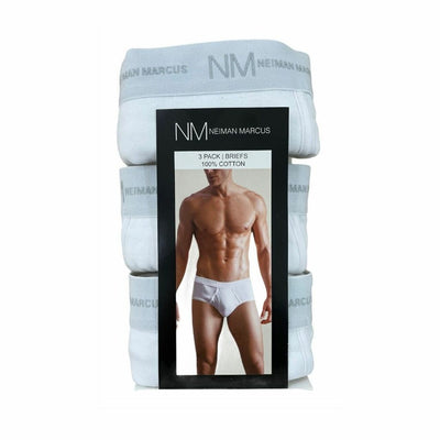 3-Pack Neiman Marcus Tagless 100% Cotton Men's Briefs Underwear