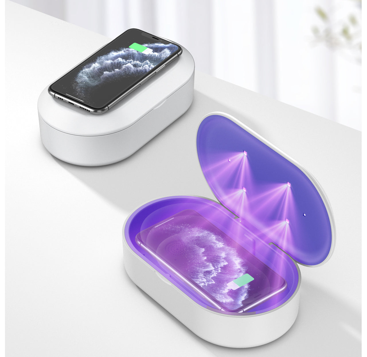 UV Sterilizer Box with 15 W Fast Wireless Charging Pad