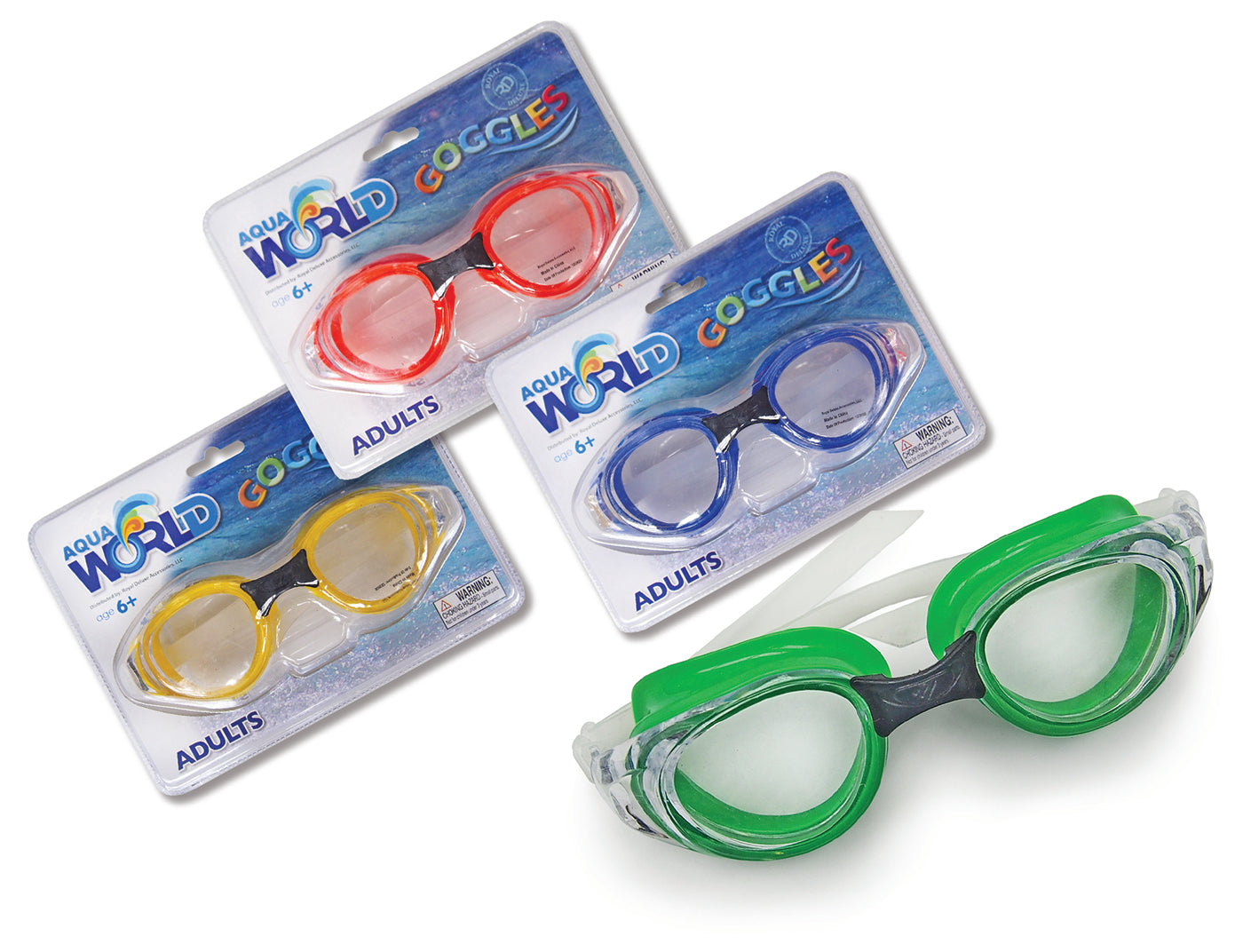2-Pack AquaWorld Swimming Goggles for Adults or Kids
