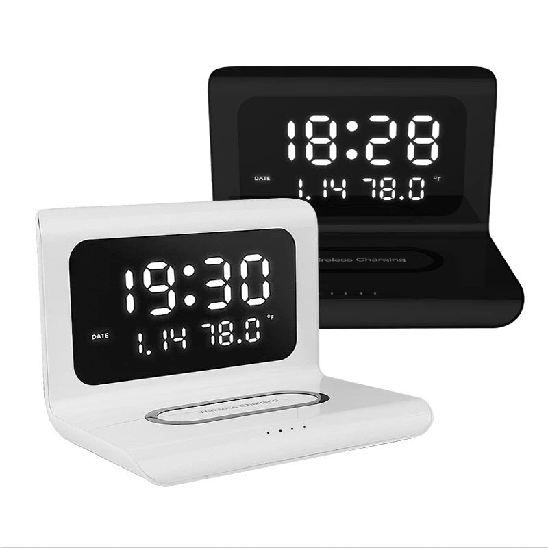 Alarm Clock with 10W Wireless Charging and LED Display