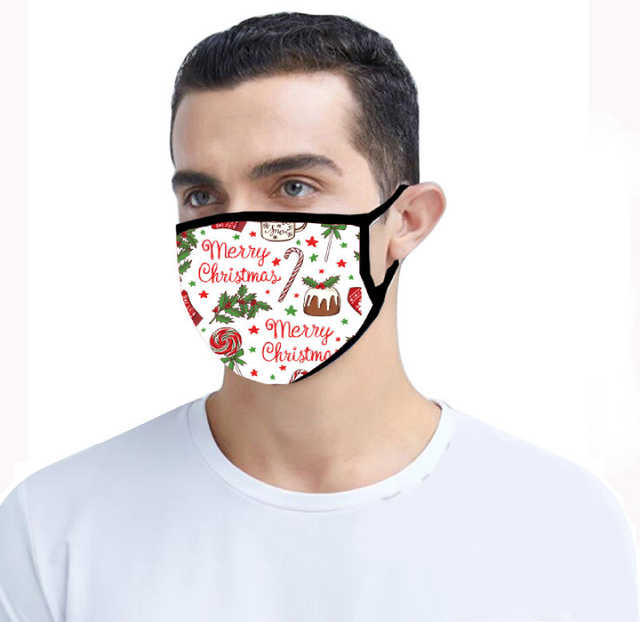 4-Pack Reusable Washable Christmas-Themed Face Masks with Filters