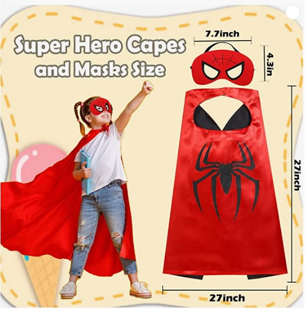 6-Pack | Superhero Reversible Cape & Mask Set