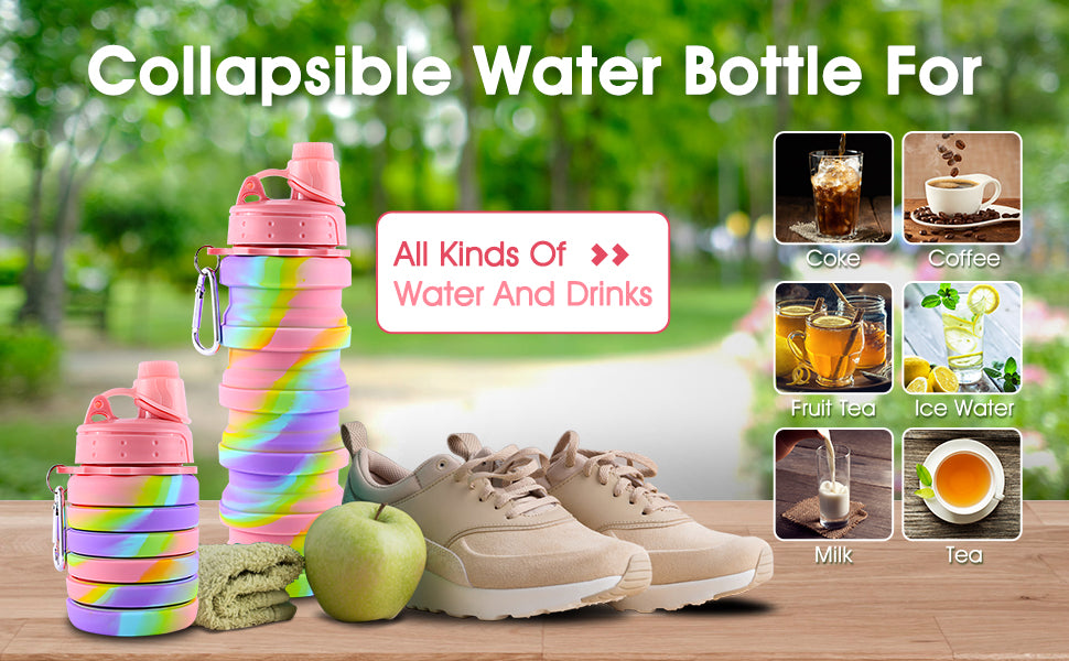 2-Pack Collapsible Hydration Water Bottles